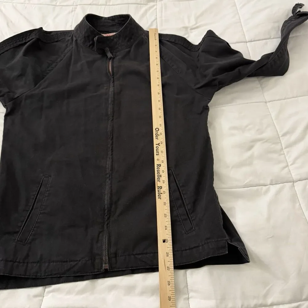 True Religion World Tour Jacket Mens Medium Black Full Zip Y2K Streetwear Moto